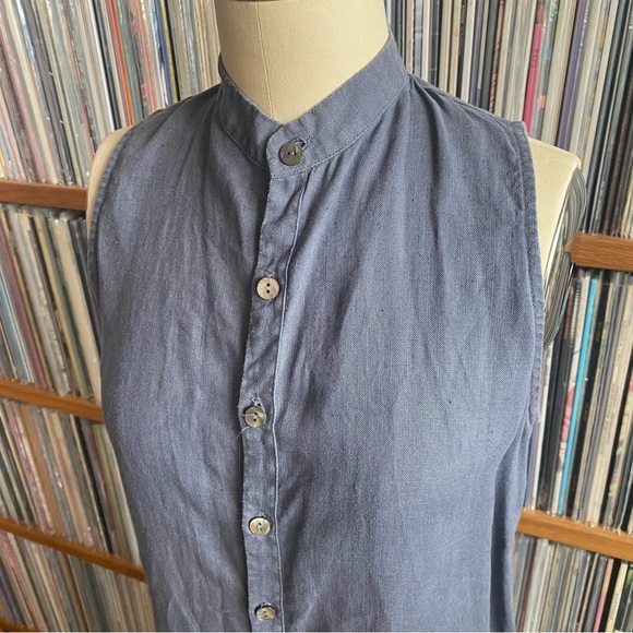 GUC ILANA KOHN Gray Linen Button Down Dress - Size SMALL - Picture 2 of 6